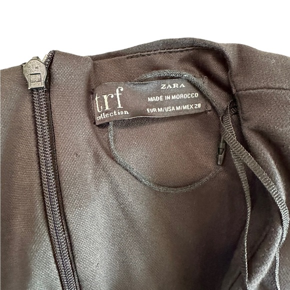 Zara TRF Collection Black Ruffle Front Long Sleeve V-neck Dress Size Medium - Picture 13 of 17